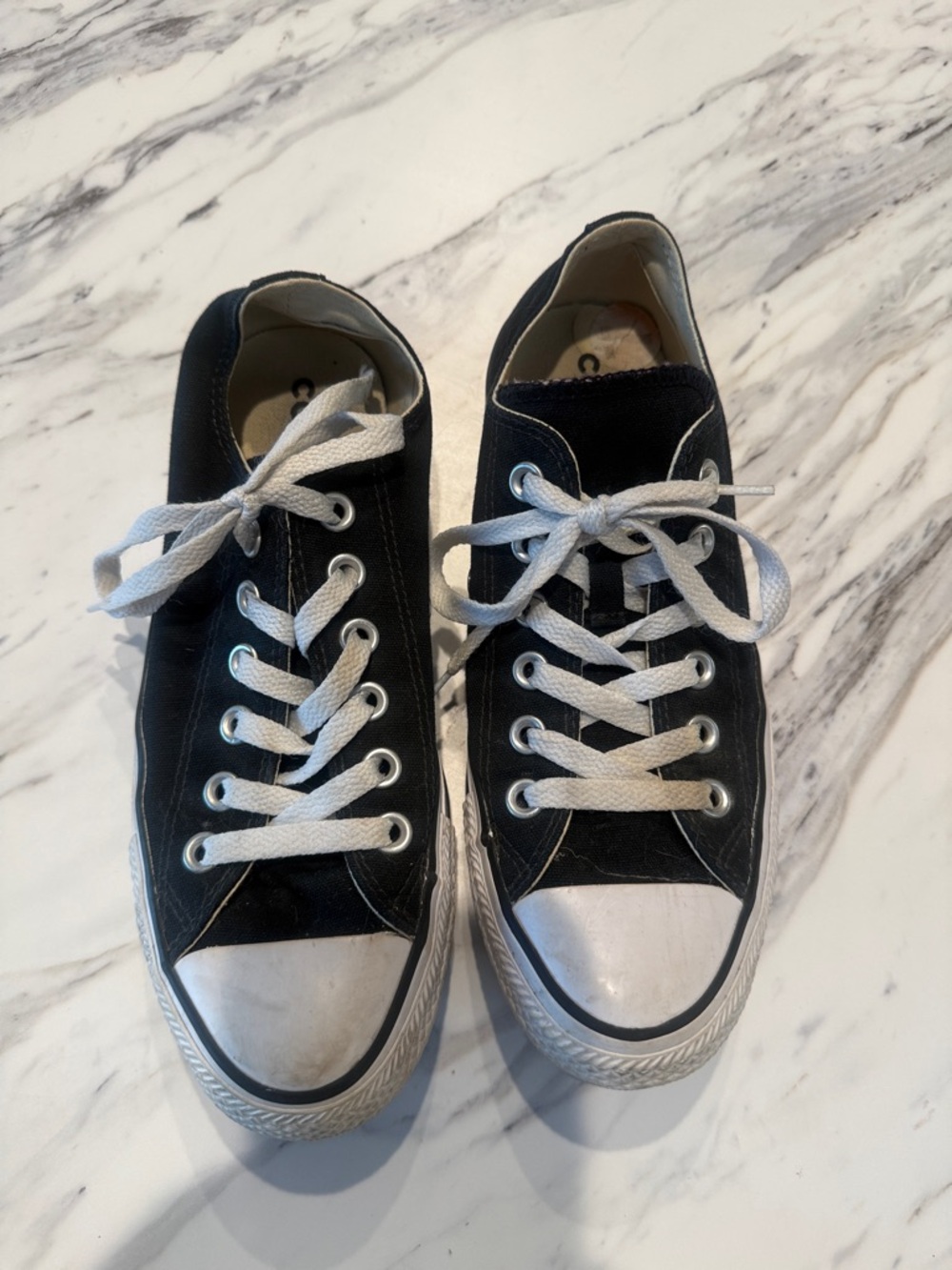 Converse Black and White Low-Top Canvas Sneakers - Picture 2 of 7